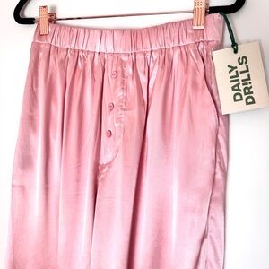Daily Drills Blush Pink Satin Trousers